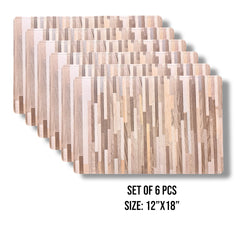 FlexiRock Antiskid Placemats Set of 6 pcs (2mm Thick) Beige Colour