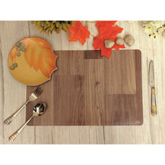 grey brown  anti slip table mat with plate