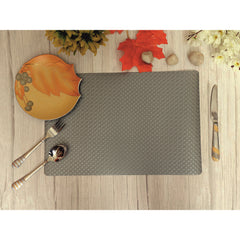 grey table mat with plate