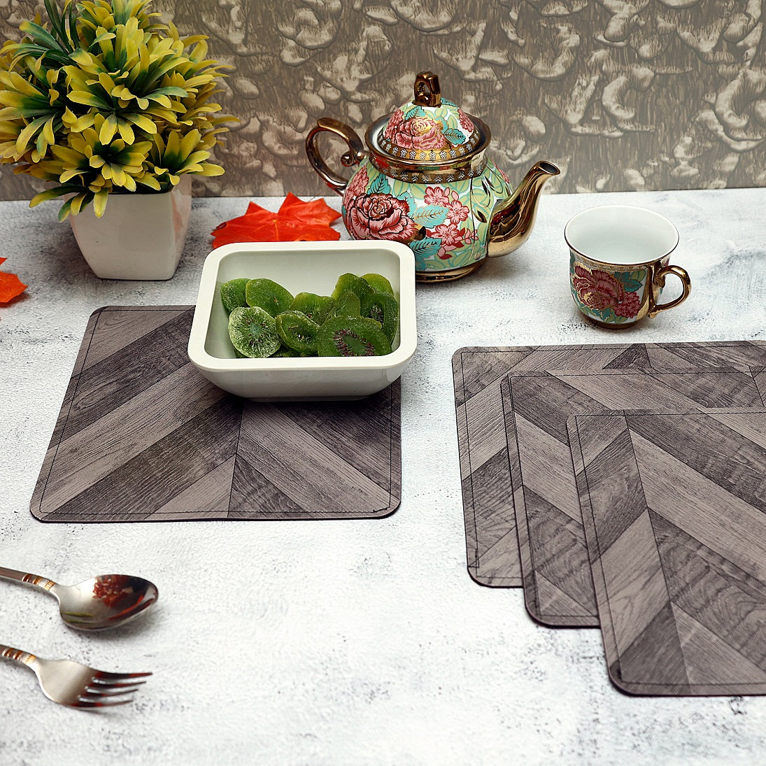 grey  trivet square table small mat