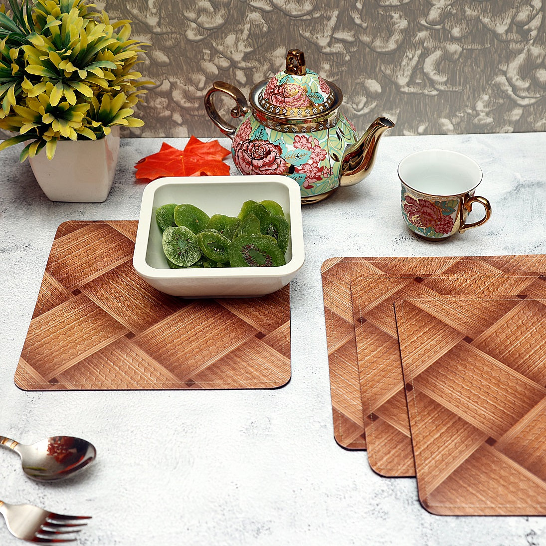 brown  trivet square table small mat