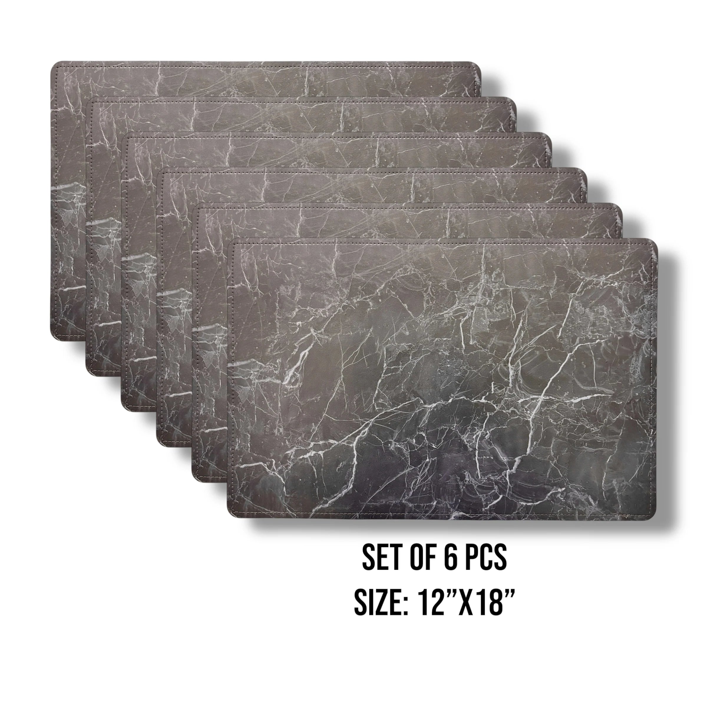 FlexiRock Antiskid Placemats Set of 6 pcs (2mm Thick) Black Colour