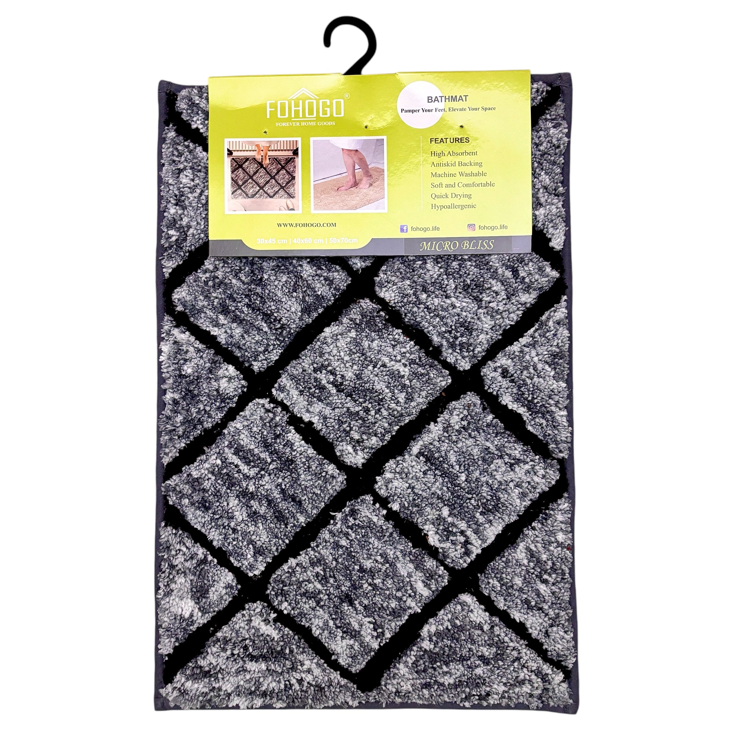Microbliss Microfiber Bathmat set of 2 pcs (16"x24")