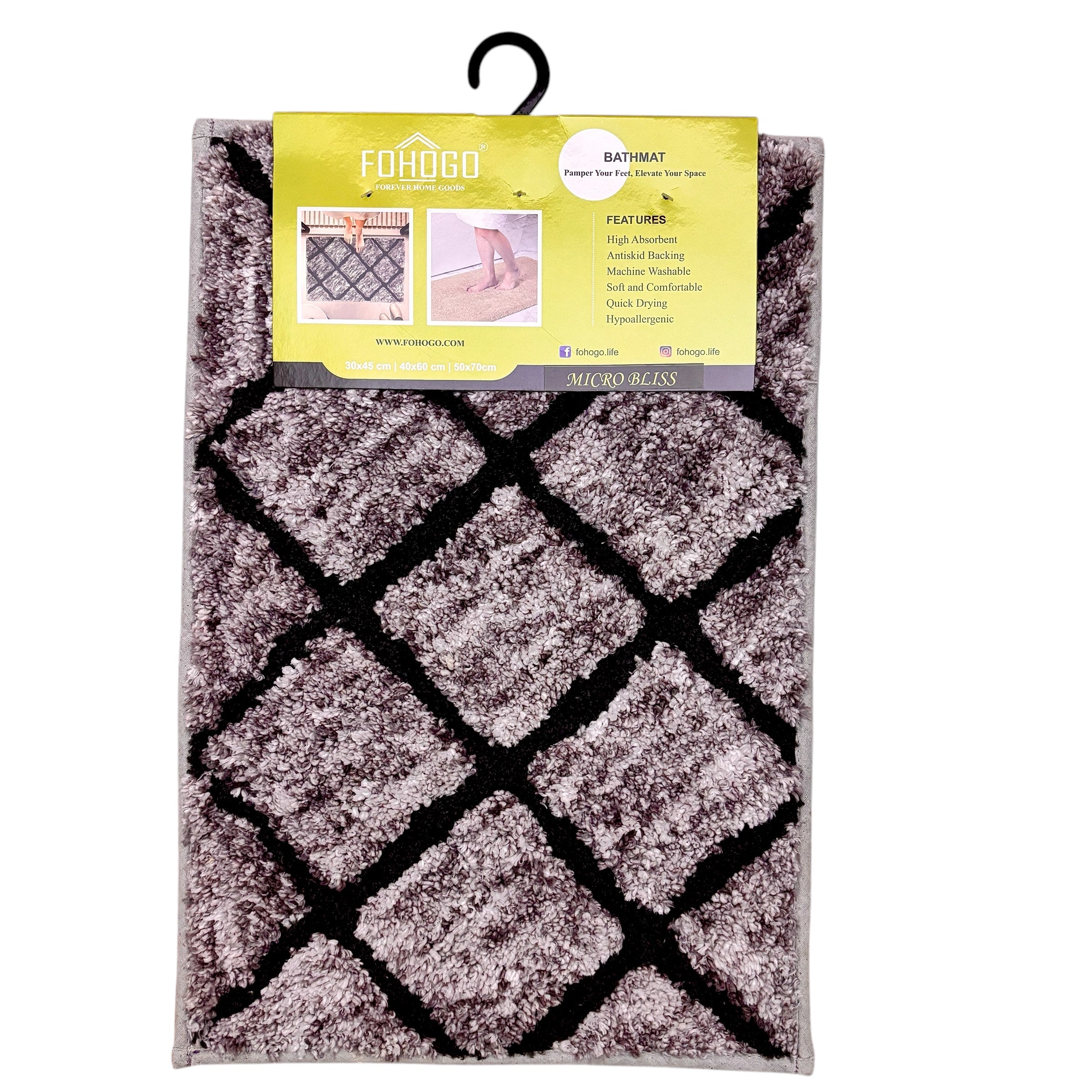 Microbliss Microfiber Bathmat set of 2 pcs (16"x24")