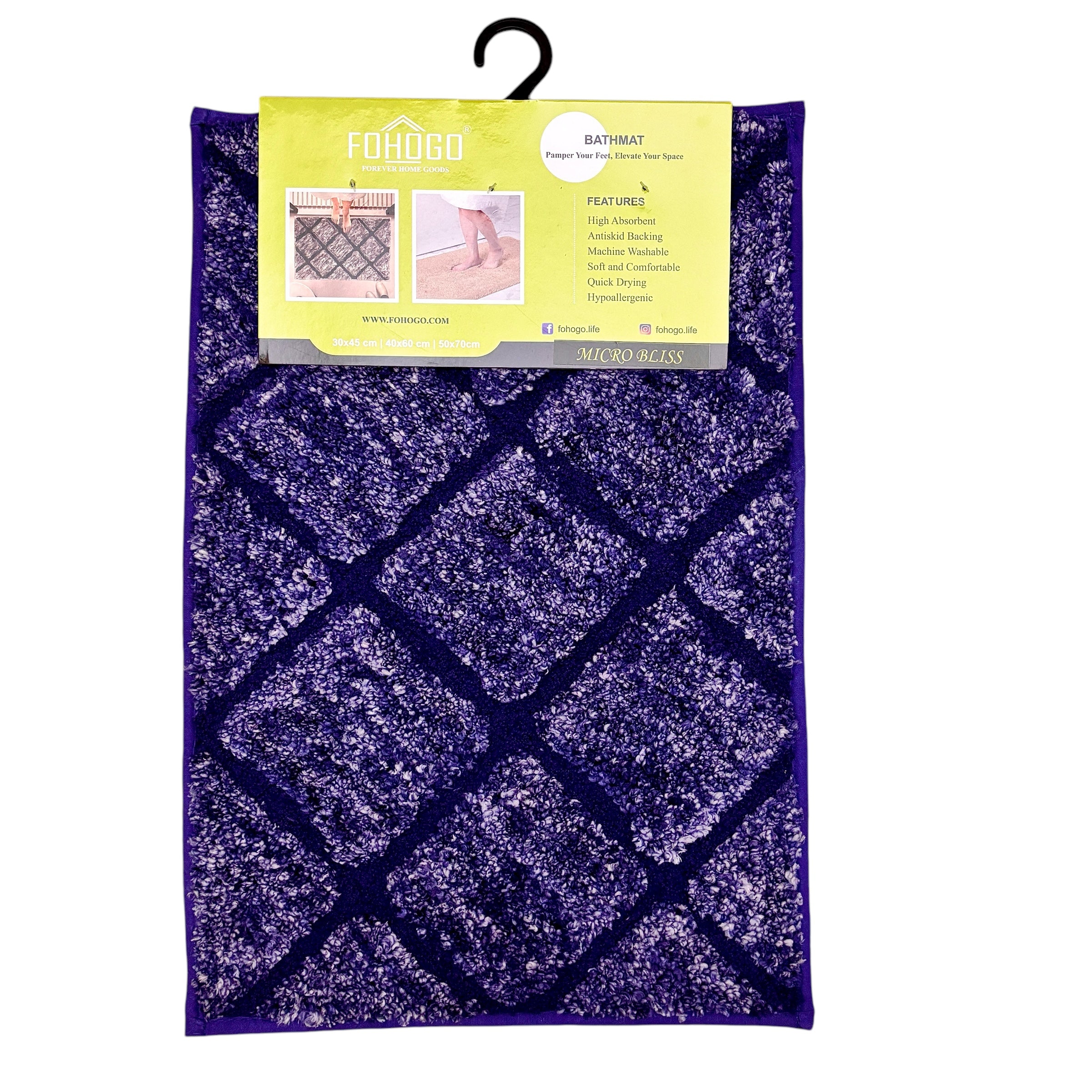Microbliss Microfiber Bathmat set of 2 pcs (16"x24")