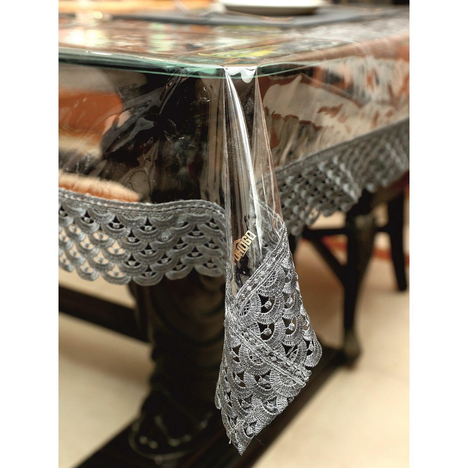 table cover with grey lace