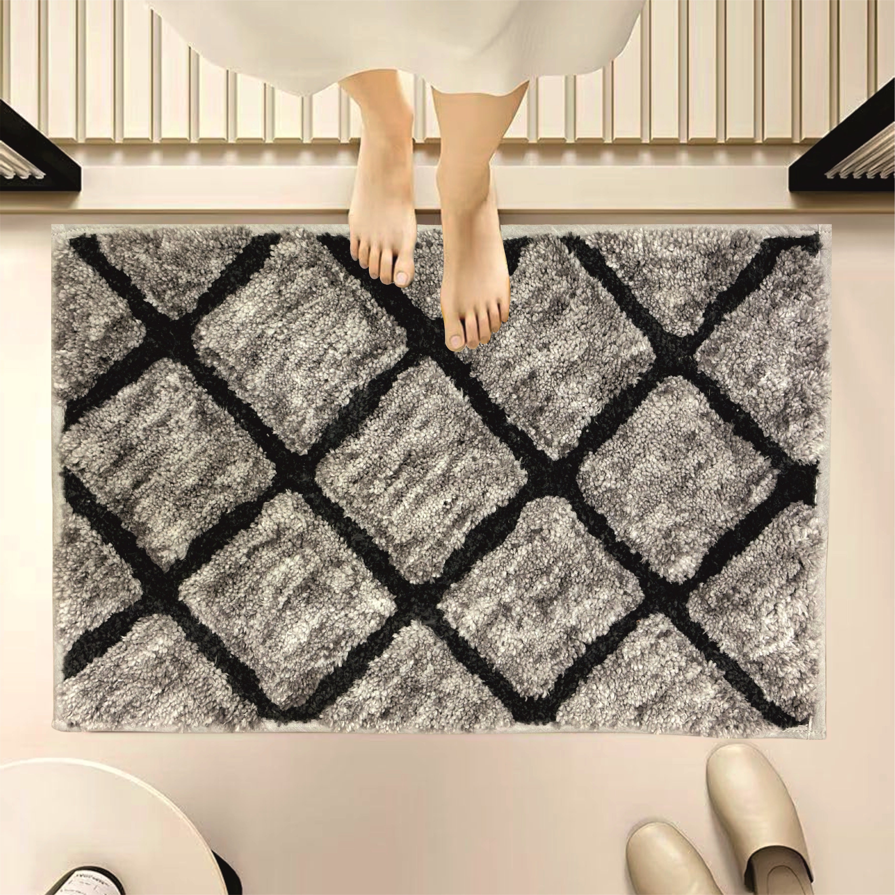 light grey bathmat